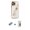 MARSİLYAN™- iPhone 13 Pro Max Kılıf Nova Işık Prime - Siyah 6D Mat Seramik Hayalet Nano Ekran Koruyucu + Shine Kamera Lens Koruma Cam - GI