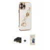 MARSİLYAN™- iPhone 13 Pro Max Kılıf Nova Işık Prime - Siyah 6D Mat Seramik Hayalet Nano Ekran Koruyucu + Raze Metal Kamera Lens - GD