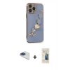 MARSİLYAN™- iPhone 13 Pro Max Kılıf Nova Işık Prime - Siyah 6D Mat Seramik Hayalet Nano Ekran Koruyucu + Pers Alüminyum Kamera Lens - LT