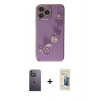 MARSİLYAN™- iPhone 13 Pro Max Kılıf Nova Işık Prime - Siyah 6D Mat Seramik Hayalet Nano Ekran Koruyucu + Neon Fosforlu Kamera Lens - BZ