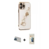 MARSİLYAN™- iPhone 13 Pro Max Kılıf Nova Işık Prime - Siyah 6D Mat Seramik Hayalet Nano Ekran Koruyucu + Rainbow Kamera Lens Koruma Cam - MI