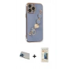 MARSİLYAN™- iPhone 13 Pro Max Kılıf Nova Işık Prime - Siyah 6D Mat Seramik Hayalet Nano Ekran Koruyucu + Rainbow Kamera Lens Koruma Cam - MI