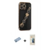 MARSİLYAN™- iPhone 13 Pro Max Kılıf Nova Işık Prime - Siyah 6D Mat Seramik Hayalet Nano Ekran Koruyucu + Shine Kamera Lens Koruma Cam - MI