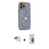 MARSİLYAN™- iPhone 13 Pro Max Kılıf Nova Işık Prime - Siyah 6D Mat Seramik Hayalet Nano Ekran Koruyucu + Pers Alüminyum Kamera Lens - SABE