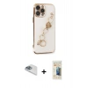 MARSİLYAN™- iPhone 13 Pro Max Kılıf Nova Işık Prime - Siyah 6D Mat Seramik Hayalet Nano Ekran Koruyucu + Pers Alüminyum Kamera Lens - SABE