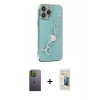 MARSİLYAN™- iPhone 13 Pro Max Kılıf Nova Işık Prime - Siyah 6D Mat Seramik Hayalet Nano Ekran Koruyucu + Neon Fosforlu Kamera Lens - YL