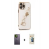 MARSİLYAN™- iPhone 13 Pro Max Kılıf Nova Işık Prime - Siyah 6D Mat Seramik Hayalet Nano Ekran Koruyucu + Neon Fosforlu Kamera Lens - YL
