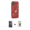 MARSİLYAN™- iPhone 13 Pro Max Kılıf Nova Işık Prime - Siyah 6D Mat Seramik Hayalet Nano Ekran Koruyucu + Neon Fosforlu Kamera Lens - YL