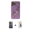 MARSİLYAN™- iPhone 13 Pro Max Kılıf Nova Işık Prime - Siyah 6D Mat Seramik Hayalet Nano Ekran Koruyucu + Neon Fosforlu Kamera Lens - YL