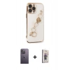 MARSİLYAN™- iPhone 13 Pro Max Kılıf Nova Işık Prime - Siyah Bilvis 3D Cam Ekran Koruyucu + Neon Fosforlu Kamera Lens - BZ