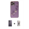 MARSİLYAN™- iPhone 13 Pro Max Kılıf Nova Işık Prime - Siyah Bilvis 3D Cam Ekran Koruyucu + Neon Fosforlu Kamera Lens - BZ