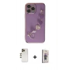MARSİLYAN™- iPhone 13 Pro Max Kılıf Nova Işık Prime - Siyah Bilvis 3D Cam Ekran Koruyucu + Gold Shine Kamera Lens