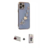 MARSİLYAN™- iPhone 13 Pro Max Kılıf Nova Işık Prime - Siyah Bilvis 3D Cam Ekran Koruyucu + Kırmızı Rainbow Kamera Lens Koruma Cam