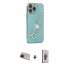 MARSİLYAN™- iPhone 13 Pro Max Kılıf Nova Işık Prime - Siyah Bilvis 3D Cam Ekran Koruyucu + Kırmızı Rainbow Kamera Lens Koruma Cam