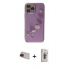 MARSİLYAN™- iPhone 13 Pro Max Kılıf Nova Işık Prime - Siyah Bilvis 3D Cam Ekran Koruyucu + Kırmızı Rainbow Kamera Lens Koruma Cam