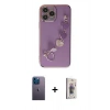 MARSİLYAN™- iPhone 13 Pro Max Kılıf Nova Işık Prime - Siyah Bilvis 3D Cam Ekran Koruyucu + Neon Fosforlu Kamera Lens - MI