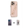 MARSİLYAN™- iPhone 13 Pro Max Kılıf Nova Işık Prime - Siyah Bilvis 3D Cam Ekran Koruyucu + Neon Fosforlu Kamera Lens - MI