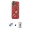 MARSİLYAN™- iPhone 13 Pro Max Kılıf Nova Işık Prime - Siyah Bilvis 3D Cam Ekran Koruyucu + Metal Kamera Lens Koruma Cam - KUYL
