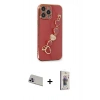 MARSİLYAN™- iPhone 13 Pro Max Kılıf Nova Işık Prime - Siyah Bilvis 3D Cam Ekran Koruyucu + Rainbow Kamera Lens Koruma Cam - MR