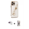 MARSİLYAN™- iPhone 13 Pro Max Kılıf Nova Işık Prime - Siyah Bilvis 3D Cam Ekran Koruyucu + Pers Alüminyum Kamera Lens - GI