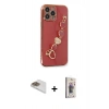 MARSİLYAN™- iPhone 13 Pro Max Kılıf Nova Işık Prime - Siyah Bilvis 3D Cam Ekran Koruyucu + Pers Alüminyum Kamera Lens - GD