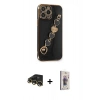 MARSİLYAN™- iPhone 13 Pro Max Kılıf Nova Işık Prime - Siyah Bilvis 3D Cam Ekran Koruyucu + Raze Metal Kamera Lens - GD