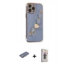 MARSİLYAN™- iPhone 13 Pro Max Kılıf Nova Işık Prime - Siyah Bilvis 3D Cam Ekran Koruyucu + Renkli Kamera Lens Koruma Cam - PE