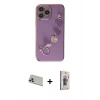 MARSİLYAN™- iPhone 13 Pro Max Kılıf Nova Işık Prime - Siyah Bilvis 3D Cam Ekran Koruyucu + Rose Gold Rainbow Kamera Lens Koruma Cam