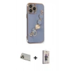 MARSİLYAN™- iPhone 13 Pro Max Kılıf Nova Işık Prime - Siyah Bilvis 3D Cam Ekran Koruyucu + Rose Gold Rainbow Kamera Lens Koruma Cam