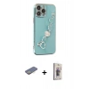 MARSİLYAN™- iPhone 13 Pro Max Kılıf Nova Işık Prime - Siyah Bilvis 3D Cam Ekran Koruyucu + Sarı Renkli Kamera Lens Koruma Cam