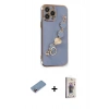 MARSİLYAN™- iPhone 13 Pro Max Kılıf Nova Işık Prime - Siyah Bilvis 3D Cam Ekran Koruyucu + Shine Kamera Lens Koruma Cam - PE