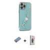 MARSİLYAN™- iPhone 13 Pro Max Kılıf Nova Işık Prime - Siyah Bilvis 3D Cam Ekran Koruyucu + Shine Kamera Lens Koruma Cam - PE