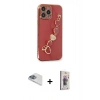 MARSİLYAN™- iPhone 13 Pro Max Kılıf Nova Işık Prime - Siyah Bilvis 3D Cam Ekran Koruyucu + Sierra Blue Pers Alüminyum Kamera Lens