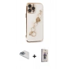 MARSİLYAN™- iPhone 13 Pro Max Kılıf Nova Işık Prime - Siyah Bilvis 3D Cam Ekran Koruyucu + Sierra Blue Pers Alüminyum Kamera Lens