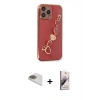 MARSİLYAN™- iPhone 13 Pro Max Kılıf Nova Işık Prime - Siyah Bilvis 3D Mat Cam Ekran Koruyucu + Pers Alüminyum Kamera Lens - GD