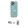 MARSİLYAN™- iPhone 13 Pro Max Kılıf Nova Işık Prime - Siyah Bilvis 3D Mat Cam Ekran Koruyucu + Mor Rainbow Kamera Lens Koruma Cam