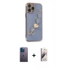 MARSİLYAN™- iPhone 13 Pro Max Kılıf Nova Işık Prime - Siyah Bilvis 3D Mat Cam Ekran Koruyucu + Neon Fosforlu Kamera Lens - MI