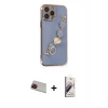 MARSİLYAN™- iPhone 13 Pro Max Kılıf Nova Işık Prime - Siyah Bilvis 3D Mat Cam Ekran Koruyucu + Rainbow Kamera Lens Koruma Cam - KI