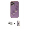 MARSİLYAN™- iPhone 13 Pro Max Kılıf Nova Işık Prime - Siyah Bilvis 3D Mat Cam Ekran Koruyucu + Rainbow Kamera Lens Koruma Cam - BZ