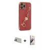 MARSİLYAN™- iPhone 13 Pro Max Kılıf Nova Işık Prime - Siyah Bilvis 3D Mat Cam Ekran Koruyucu + Rainbow Kamera Lens Koruma Cam - BZ