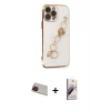 MARSİLYAN™- iPhone 13 Pro Max Kılıf Nova Işık Prime - Siyah Bilvis 3D Mat Cam Ekran Koruyucu + Rainbow Kamera Lens Koruma Cam - KI