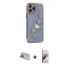 MARSİLYAN™- iPhone 13 Pro Max Kılıf Nova Işık Prime - Siyah Bilvis 3D Mat Cam Ekran Koruyucu + Rainbow Kamera Lens Koruma Cam - BZ