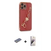 MARSİLYAN™- iPhone 13 Pro Max Kılıf Nova Işık Prime - Siyah Bilvis 3D Mat Cam Ekran Koruyucu + Renkli Kamera Lens Koruma Cam - SI