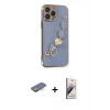 MARSİLYAN™- iPhone 13 Pro Max Kılıf Nova Işık Prime - Siyah Bilvis 3D Mat Cam Ekran Koruyucu + Renkli Kamera Lens Koruma Cam - TU