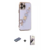 MARSİLYAN™- iPhone 13 Pro Max Kılıf Nova Işık Prime - Siyah Bilvis 3D Mat Cam Ekran Koruyucu + Renkli Kamera Lens Koruma Cam - YL