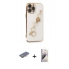 MARSİLYAN™- iPhone 13 Pro Max Kılıf Nova Işık Prime - Siyah Bilvis 3D Mat Cam Ekran Koruyucu + Renkli Kamera Lens Koruma Cam - TU