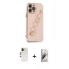 MARSİLYAN™- iPhone 13 Pro Max Kılıf Nova Işık Prime - Siyah Bilvis 3D Mat Cam Ekran Koruyucu + Shine Kamera Lens - GD