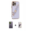 MARSİLYAN™- iPhone 13 Pro Max Kılıf Nova Işık Prime - Siyah Bilvis 3D Mat Cam Ekran Koruyucu + Neon Fosforlu Kamera Lens - YL