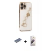 MARSİLYAN™- iPhone 13 Pro Max Kılıf Nova Işık Prime - Siyah Bilvis 3D Mat Cam Ekran Koruyucu + Yeşil Renkli Kamera Lens Koruma Cam