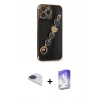 MARSİLYAN™- iPhone 13 Pro Max Kılıf Nova Işık Prime - Siyah Bilvis 5in1 3D Magic Cam Ekran Koruyucu + Pers Alüminyum Kamera Lens - LT